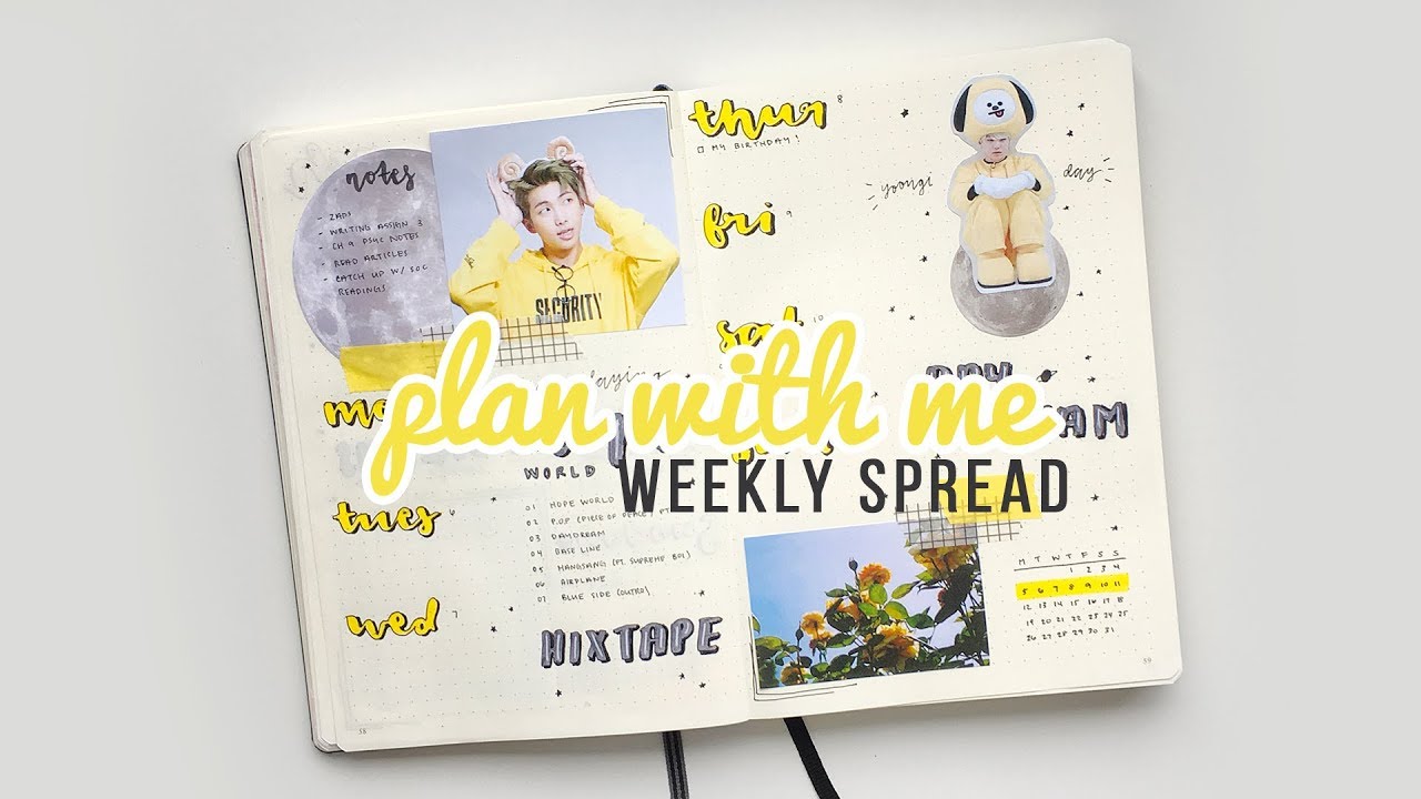 kpop bullet journal | plan with me | march 2018 weekly spread