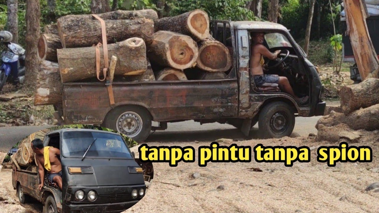 Old Mitsubishi colt without doors||bongkar muatan kayu#woodworking