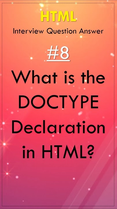 What is DOCTYPE Declaration in HTML? #htmlintroduction #shorts # ...