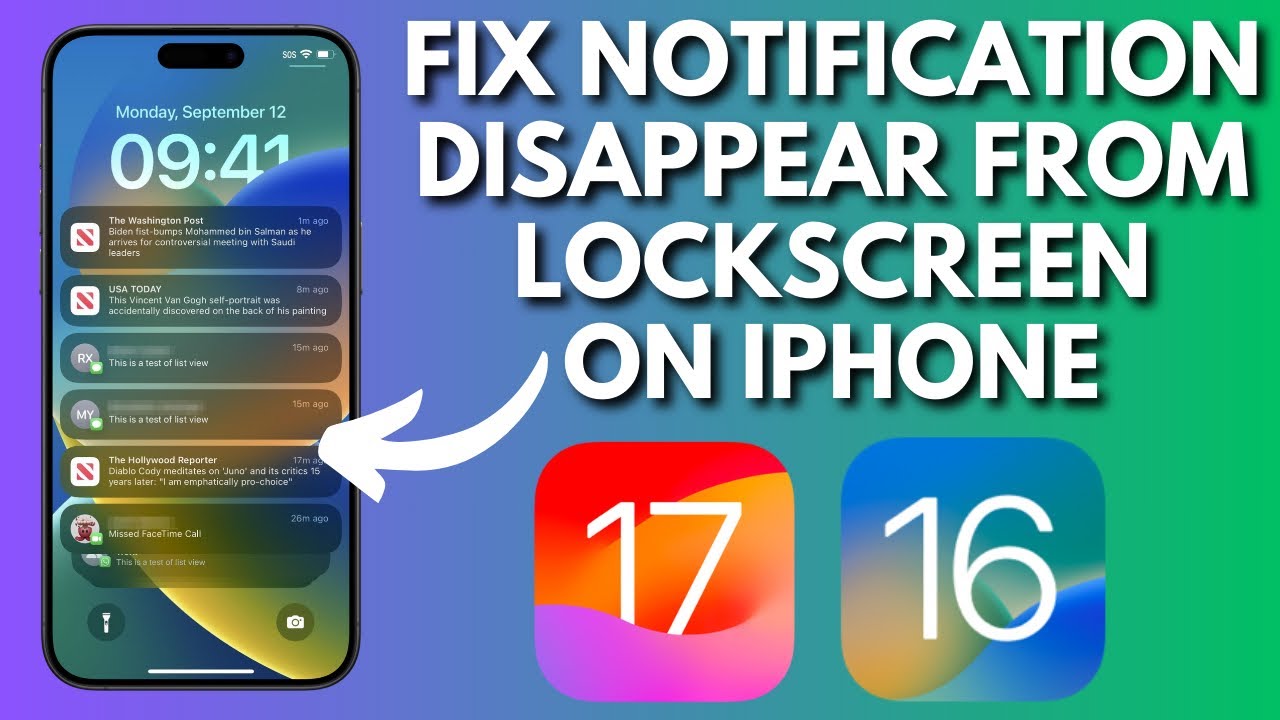 How To Fix iPhone Notifications Disappear From Lock Screen - YouTube