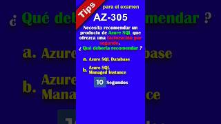 AZ-305 Tip 29 - ¿Cuál opción de Azure SQL se factura por segundo? #azure #az305 #exam