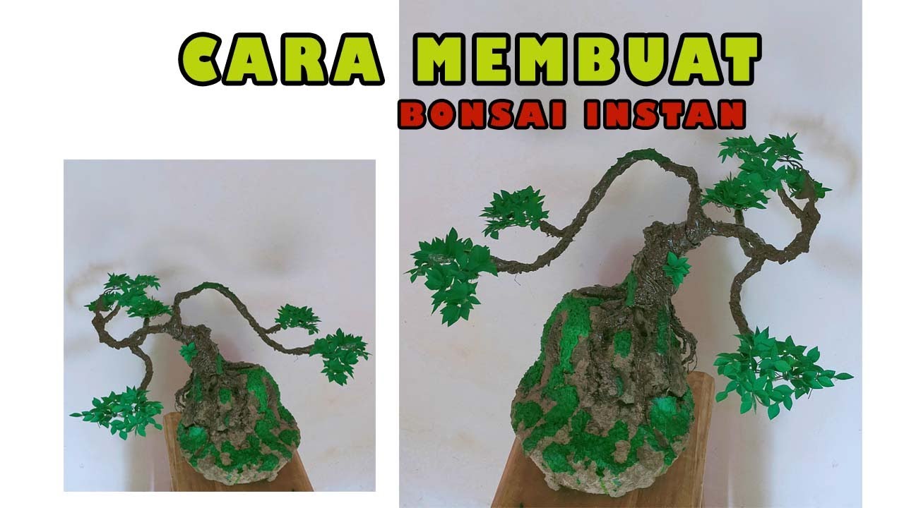 DIY Cara Membuat Bonsai Dari Kain Perca Dan Plastik Kresek 