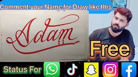Adam Name Signature Calligraphy Status Short Video  | #howtodraw #sketching  #adam