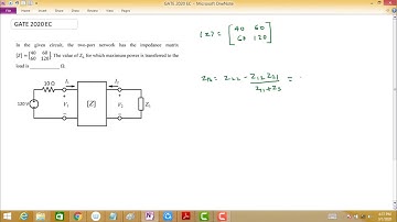 GATE2020 Two Port Network Question
