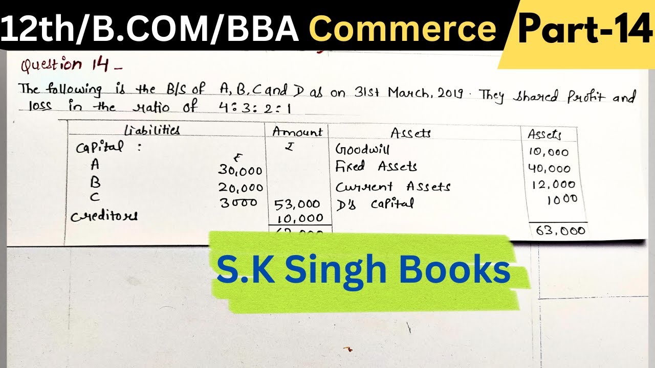 When More Than 1 partner is Insolvent | Dissolution Of A Partnership Firm 2 | Question- 14 | Part-14