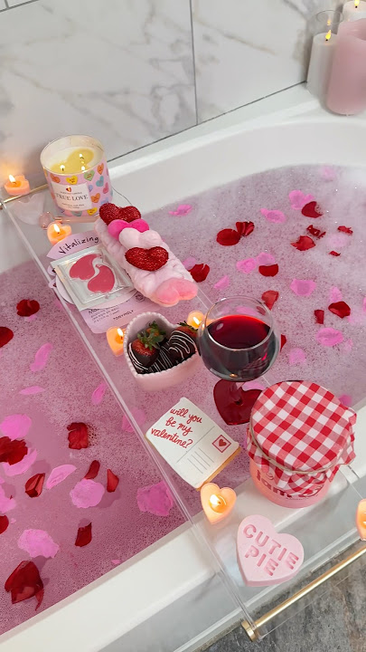 Valentine’s bath🛁💌 #valentinesday #romantic #aesthetic #asmr #asmrsounds #relaxing #satisfying