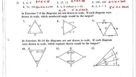 6-4 Inequalities in Triangles Practice jurgens
