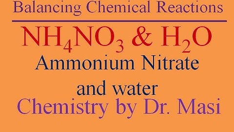 How to Balance Reaction of Ammonium Nitrate and Water?