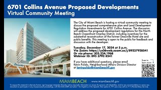 6701 Collins Avenue Proposed Developments - December 2024