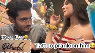Tattoo Prank On Him😂 || @kanishkasss || #vlog #prank