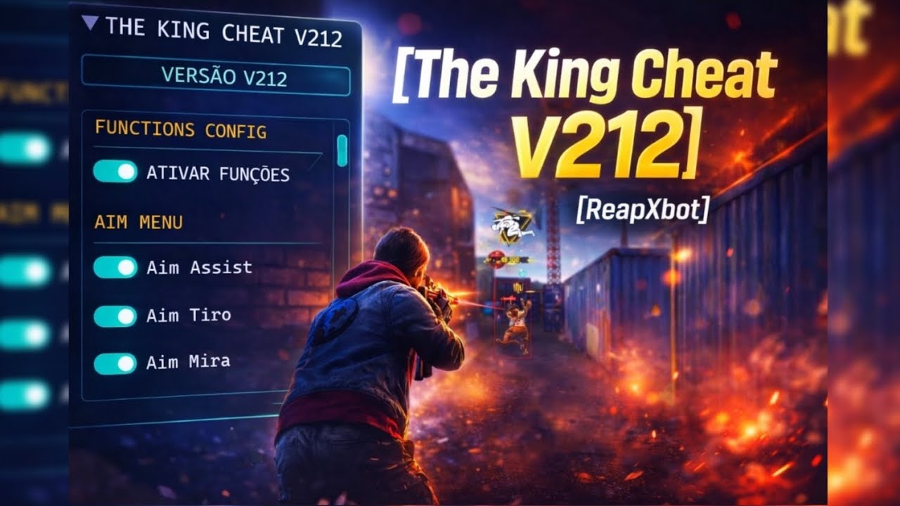 the king cheat v212 | free fire mod menu | free fire hack | the king cheat I'd ban problem | key