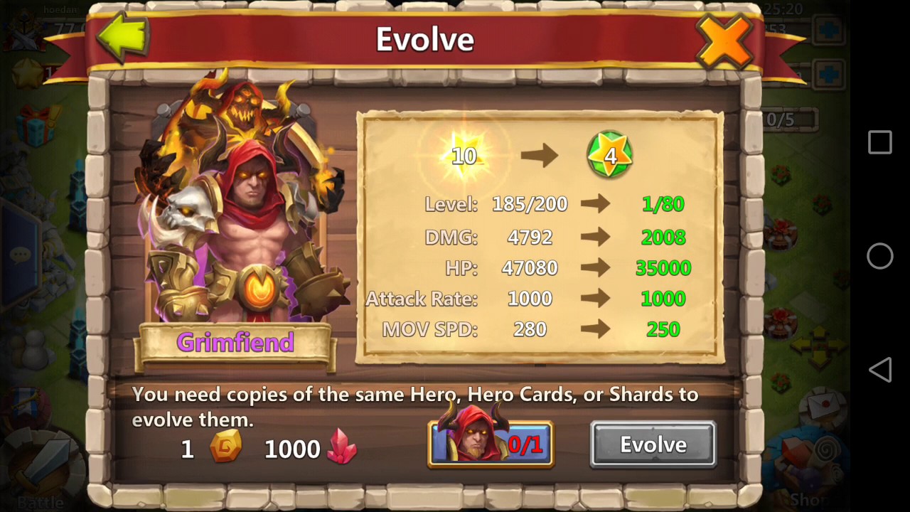 Evolving Grimfiend | Castle Clash