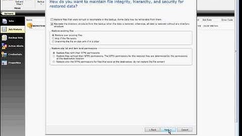 How to restore files or folders in Symantec Backup Exec 2012