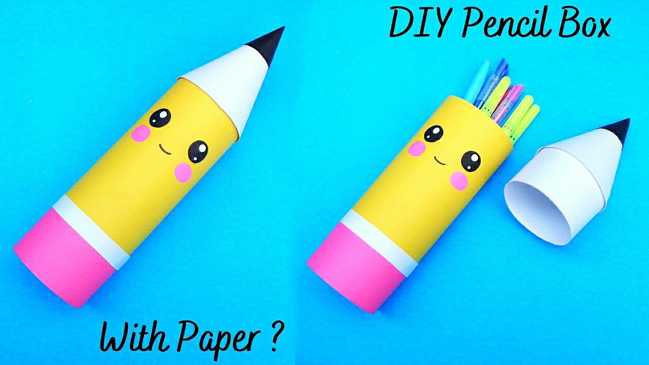 How to make a Paper Pencil Box | DIY Paper Pencil Box idea| Easy