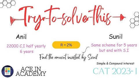 Try to solve this problem | Cat 2023 Slot -1 | Simple & Compound Interest
