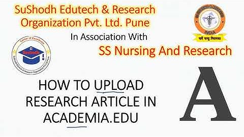 how to upload research article in #academia research database #researchpublication #pubmed #scoups