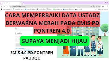 CARA MELENGKAPI DAN MEMPERBAIKI DATA USTADZ YANG MERAH PADA EMIS PD PONTREN 4.0 PAUDQU