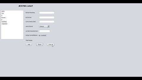 [DEMO PBO GUI] APLIKASI JAVA PEMESANAN HOTEL LILY
