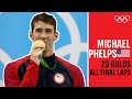 Every Michael Phelps 🇺🇸gold medal final lap!