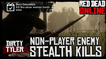 Red Dead Online Easy Non-Player Killed while not seen (Enemy Stealth Kills  Guide) RDR2 Online Guide