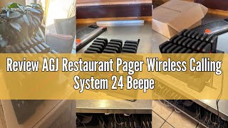 Review AGJ Restaurant Pager Wireless Calling System 24 Beepers Guest Customer Queue Pagers for Food