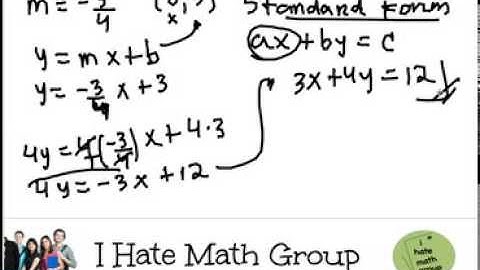 How to a Line into a standard form Pert EOC example .mp4