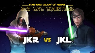 3v3 - Jedi Revan vs Jedi Knight Luke | SWGOH GAC JKR vs JKL Counter