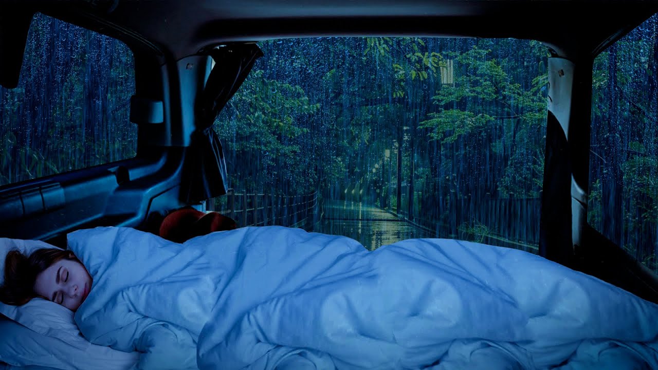 Full Body Relaxation ⚡ Cozy Car Rain Sounds for Deep Sleep