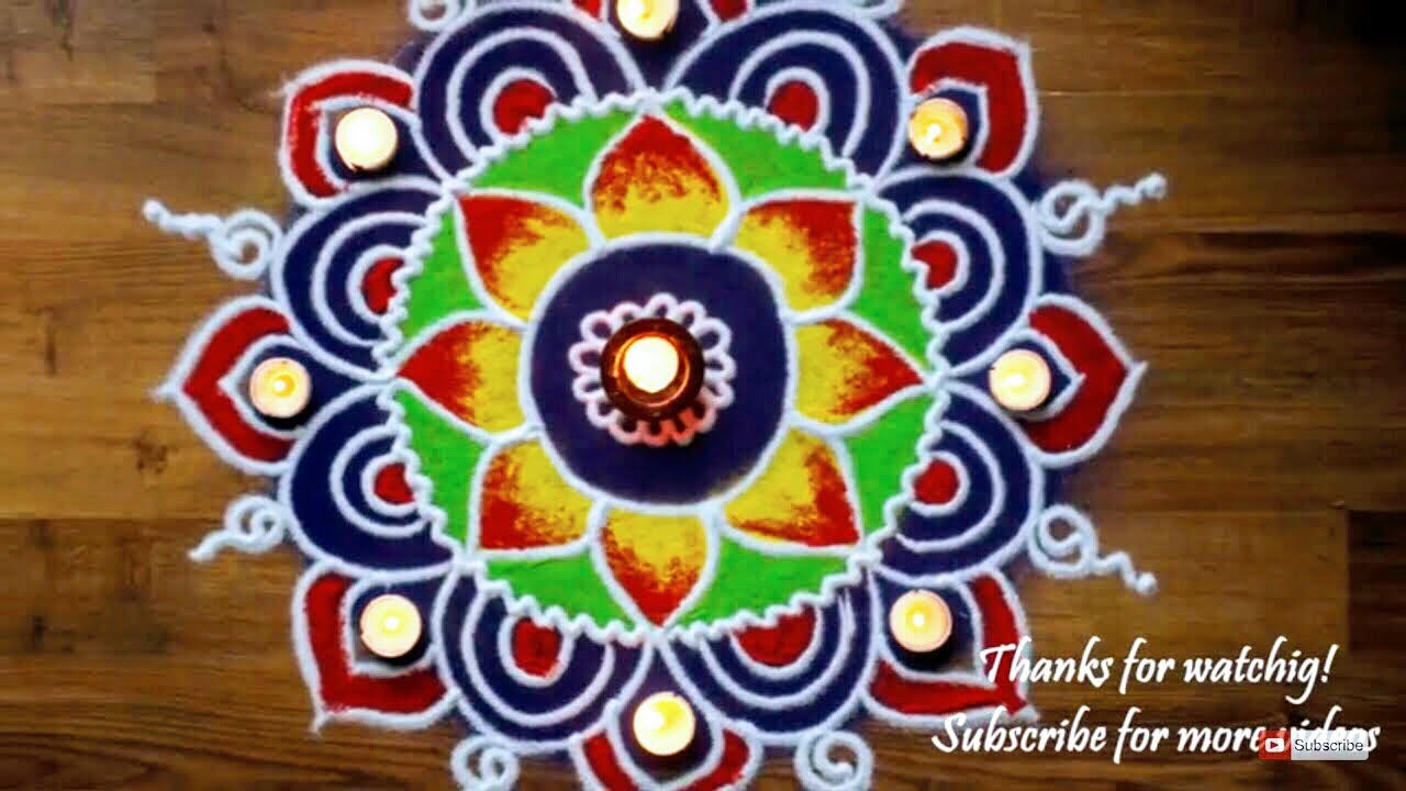 Free hand Diwali Rangoli Designs with Colours by Shital Daga ...