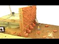 Dam Breach Experiment #6 - Two Mini Bricks Mini Dam Constructions Collapses