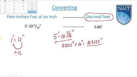 Converting into Decimal Feet