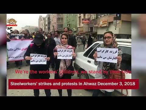 steelworkers' strikes and protests in Ahwaz
