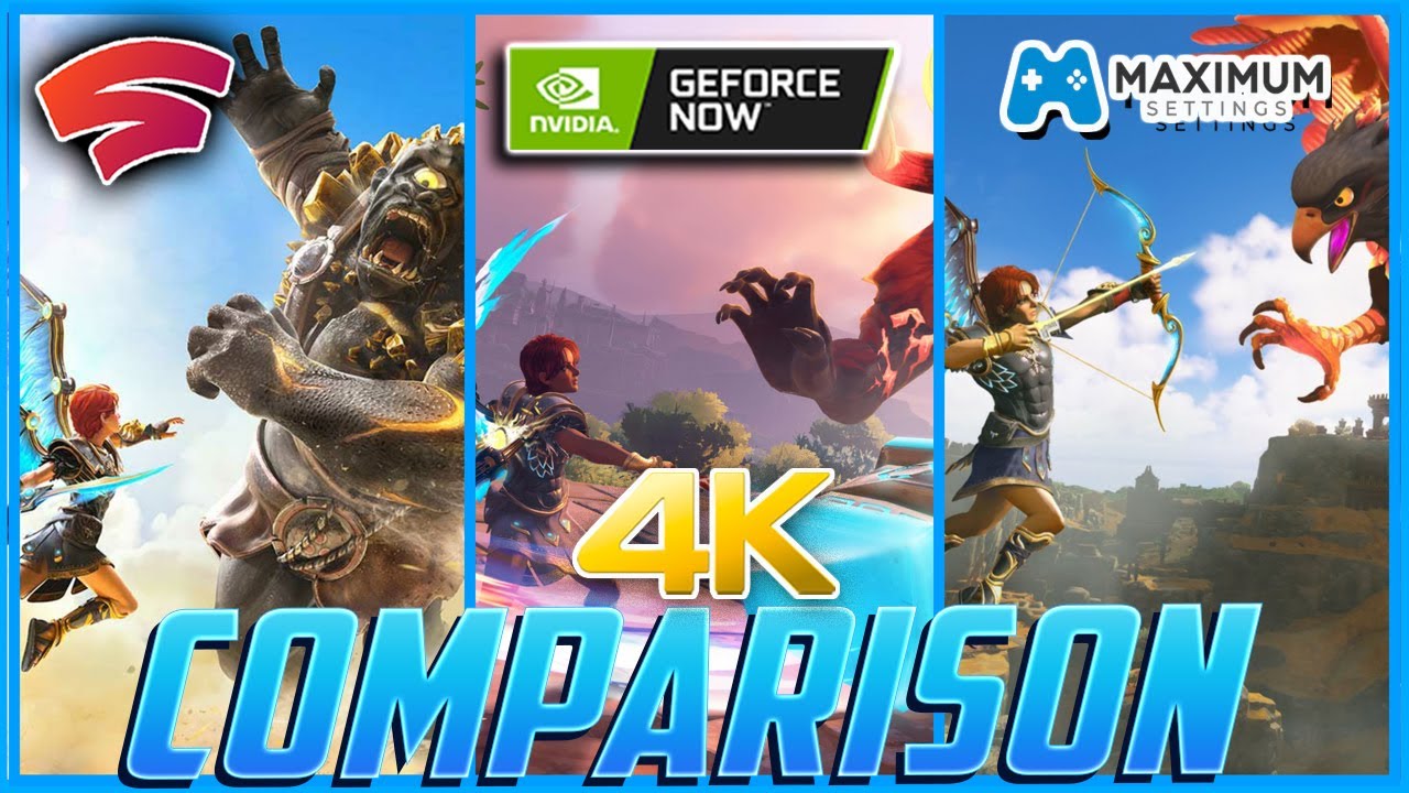 Immortals Fenyx Rising 4K - Google Stadia vs GeForce NOW vs Maximum Settings Cloud Gaming