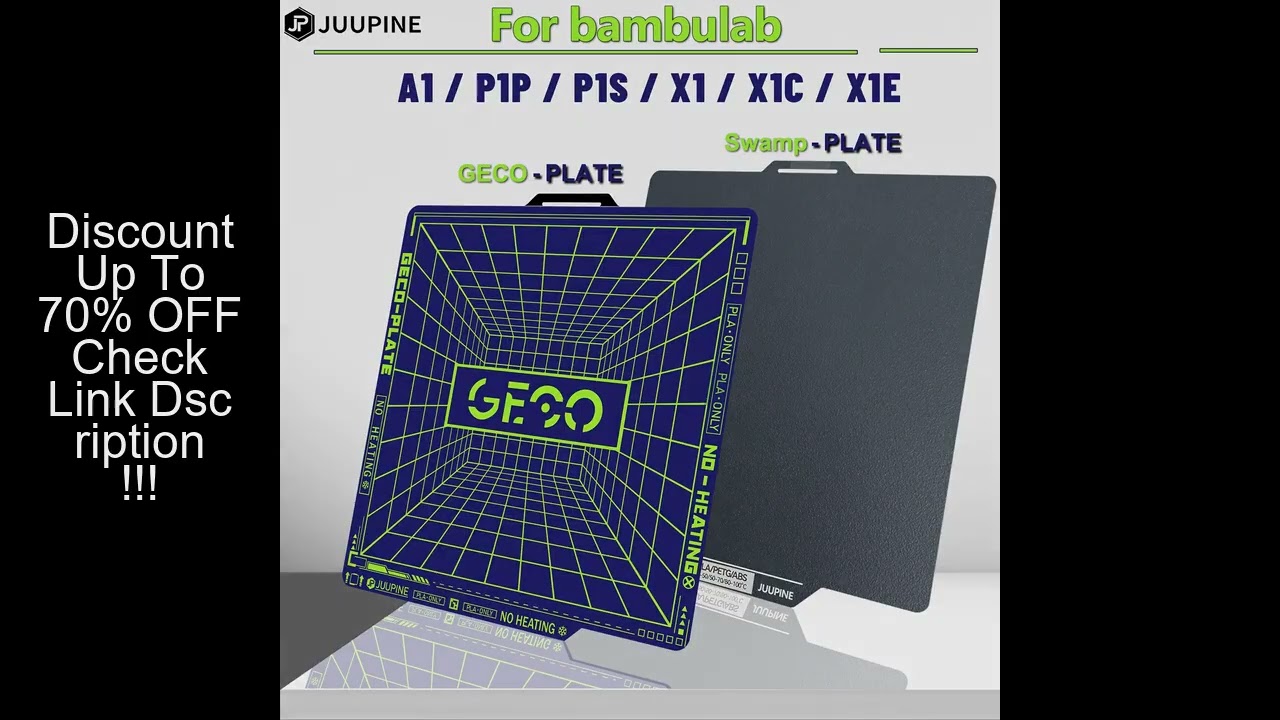 PLA Plate Juupine Geco plate No Heating Super Tack For Bambu lab X1C Build Plate For Bambulab P1S P1