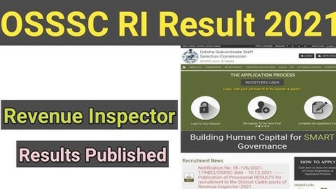 OSSSC RI Exam 2021//Revenue Inspector Results published//OSSSC latest updates