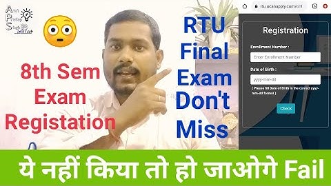 RTU Final exam online registration 🙂// 8th semester exam online registration // rtu exam update