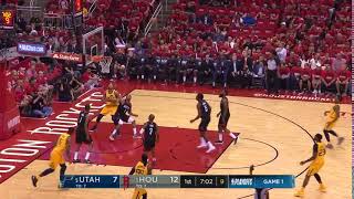 NBA, playoff 2018, Rockets vs. Jazz, Round 2, Game 1, Move 5, Donovan Mitchell, 3 pointer