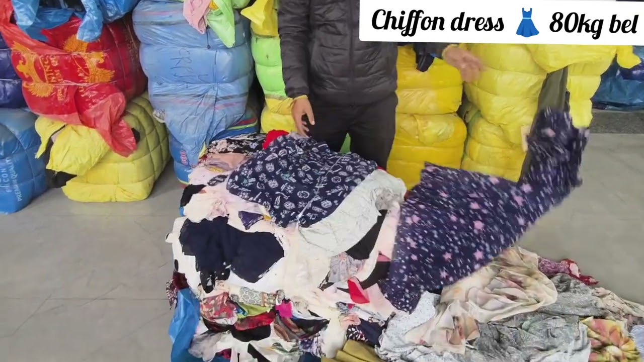 #ladies #chiffon #dress 80kg bel #taiwan #folded #premium #collection #panipat #export #surplus #hub