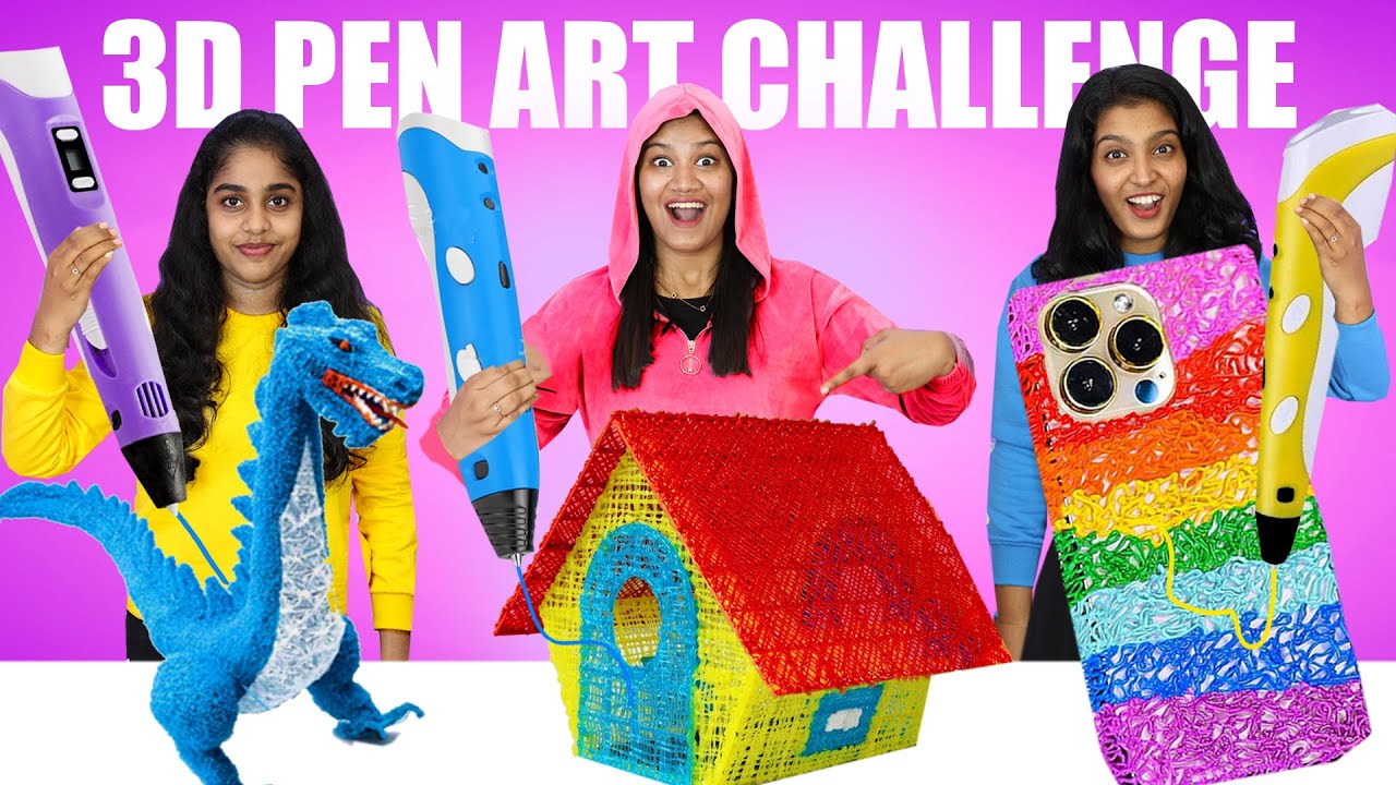 3D PEN ART CHALLENGE 🤩 ജയിക്കുന്നവർക് കൈ നിറയെ GIFTS | PULLOTHI - YouTube
