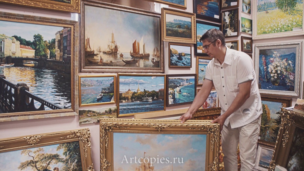 Картины художников в галереях г.Санкт-Петербурга. - YouTube