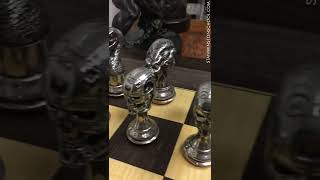 Stan Winston Studios custom made chess set in our archival room