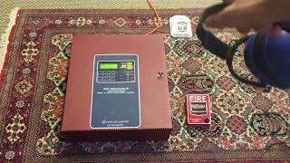 Demo of a Fire lite MS 9200UDLS Addressable fire alarm control panel (sold)