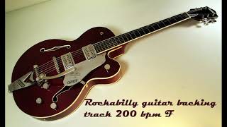 Rockabilly guitar backing track 200 bpm F