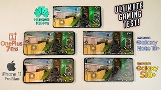 Call of Duty Mobile iPhone 11 Pro MAX vs Note 10 Plus vs OnePlus 7 Pro vs Huawei P30 Pro Gaming Test