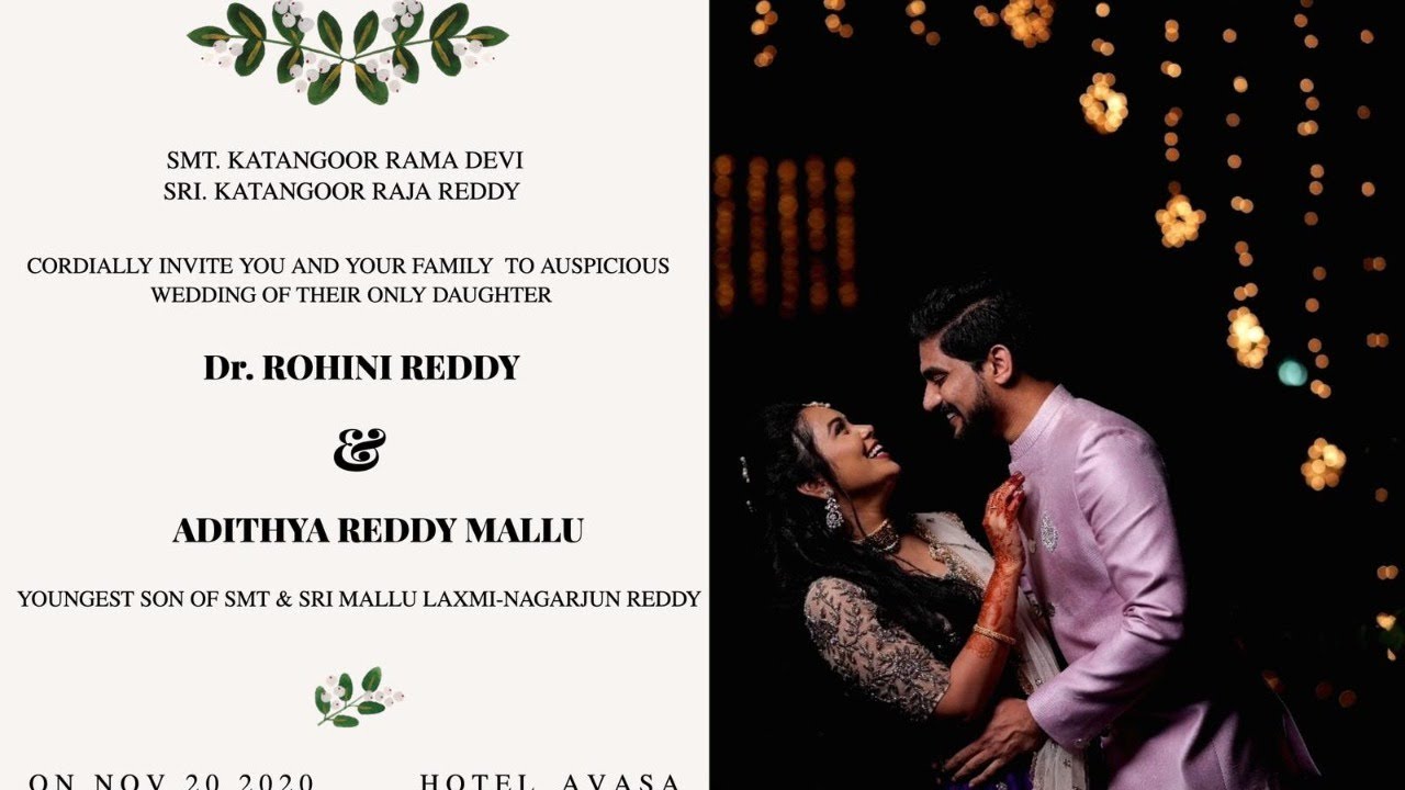 Live | Marriage Ceremony of Dr. Rohini Reddy with Adithya Reddy Mallu ...