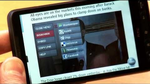 Demos of various Flash video and game sites on HTC HD2 and Nexus One