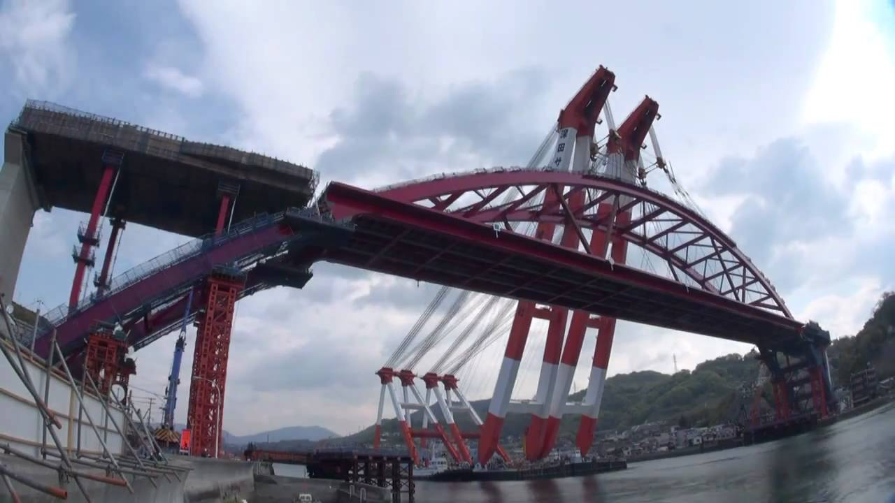 (仮称)第2音戸大橋 大ブロック(中央径間部)一括架設