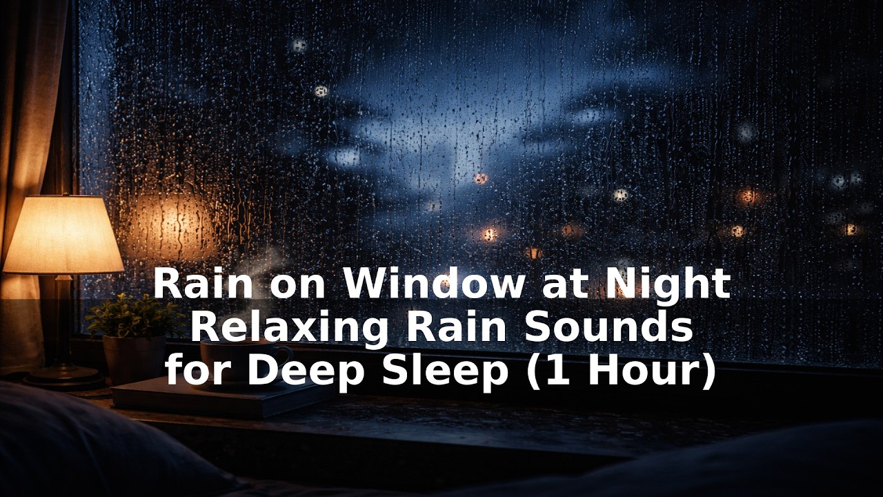 Rain on Window at Night – Relaxing Rain Sounds for Deep Sleep (1 Hour) 🌧️🌙