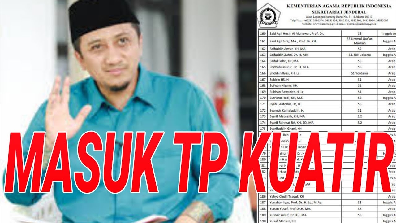 RESPON UST YUSUF MANSURDIRINYA MASUK 200 MUBALLIGH REKOM KEMENAGLEBIH PANTAS UST SOMAD MASUK