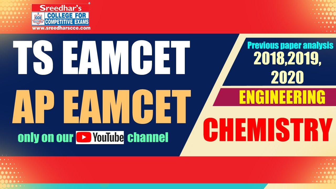 AP & TS EAMCET 2018,2019,2020 (PREVIOUS) PAPER ANALYSIS & WEIGHTAGE OF CHEMISTRY FOR ENGINEERING